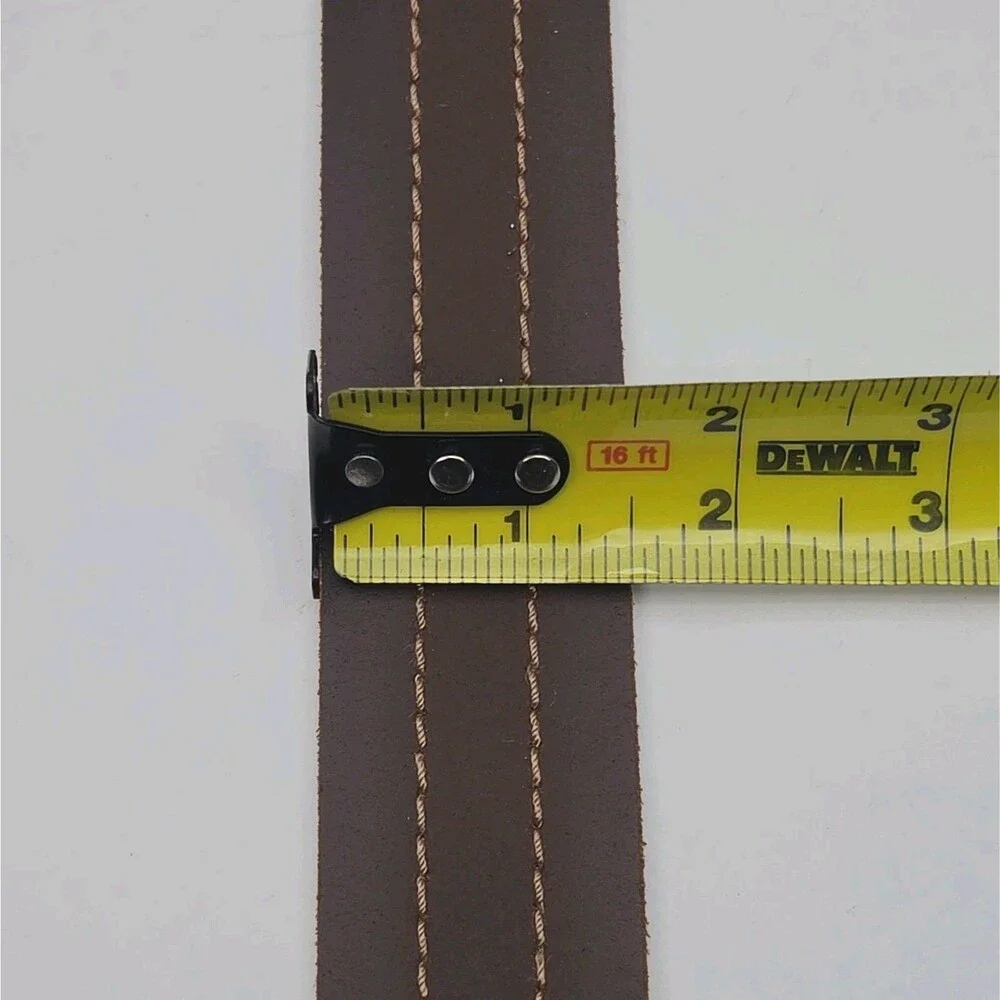 Levi Strauss Belt Brown Leather Men Sz 46-48 Casual Signature Silver Buckle NEW